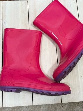 Kids Rubber Rain Boots Size 2-3Y Pink